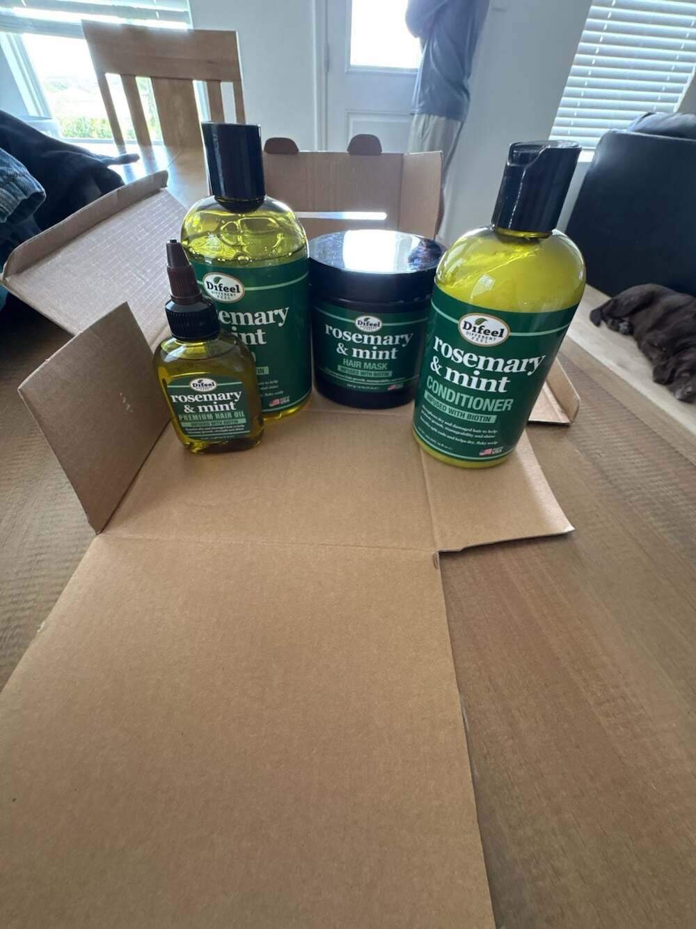 Difeel Rosemary & Mint 4-Piece Set: Shampoo, Conditioner, Hair Mask Hair Oil